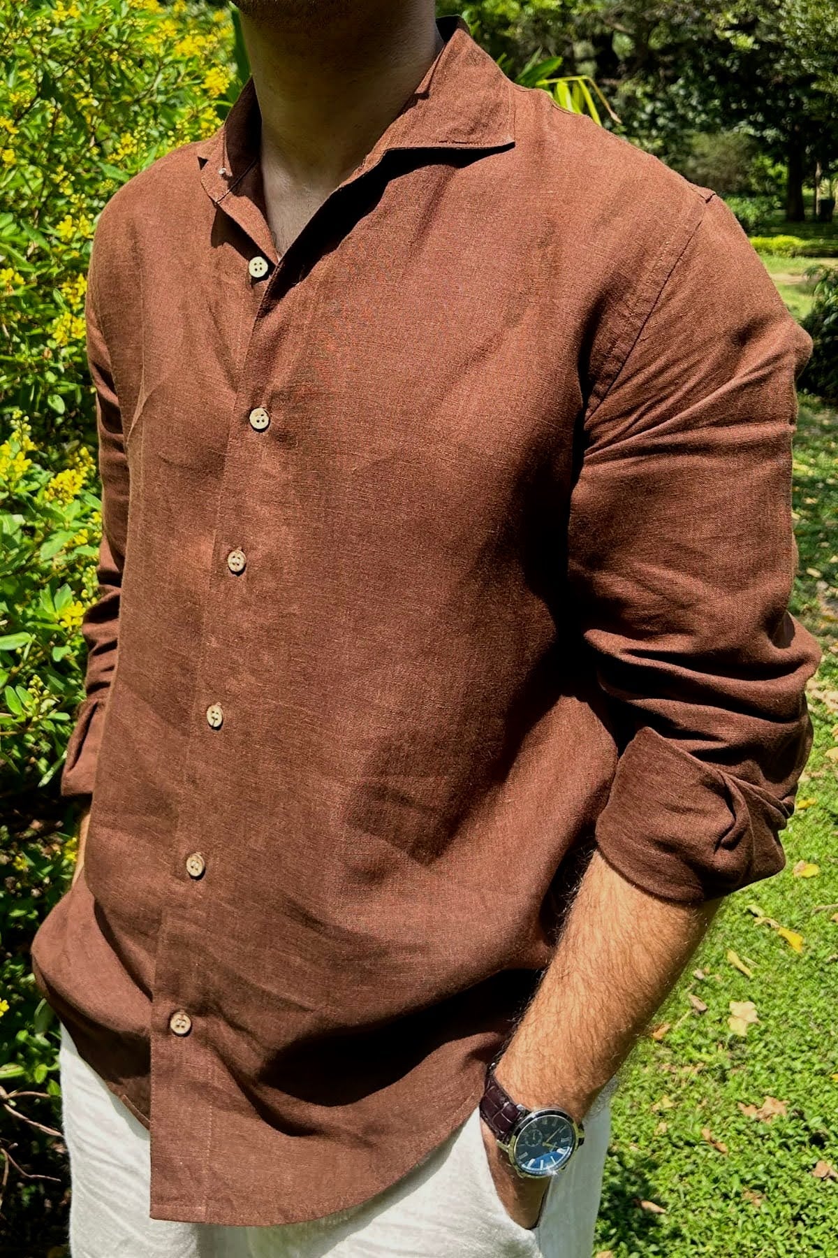 Old Money Linen Shirt (Brown)