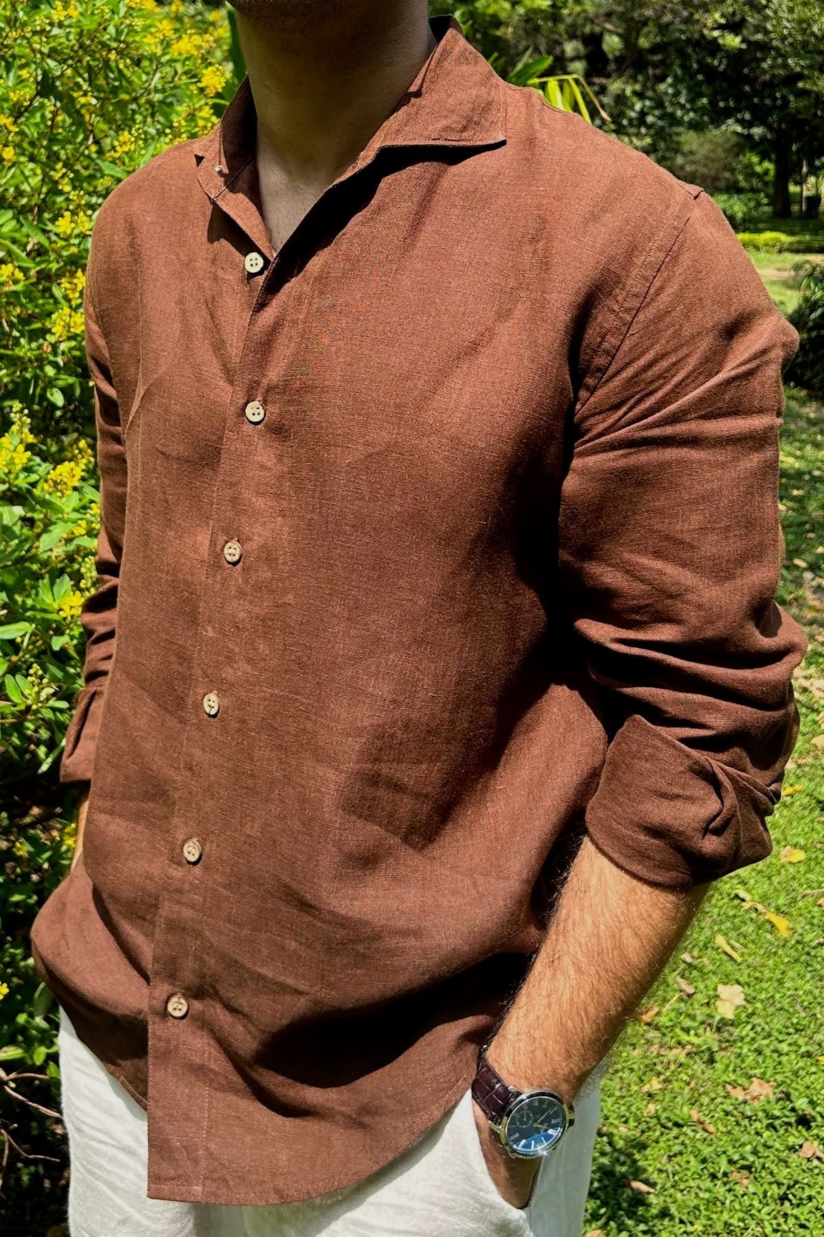 Old Money Linen Shirt (Brown)