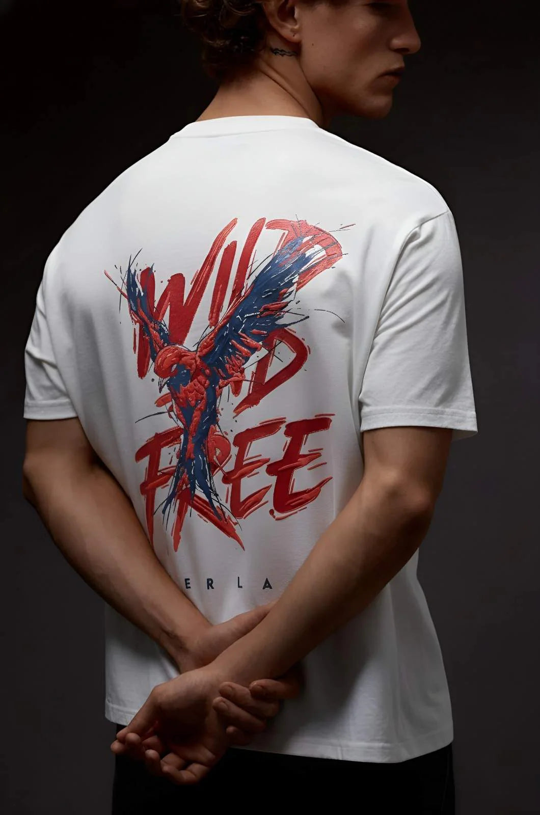 Wild Spirit white Oversized Relaxed Fit T-shirt