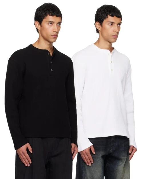 (BLACK +WHITE) HENLEY COMBO