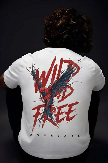 Wild Spirit white Oversized Relaxed Fit T-shirt