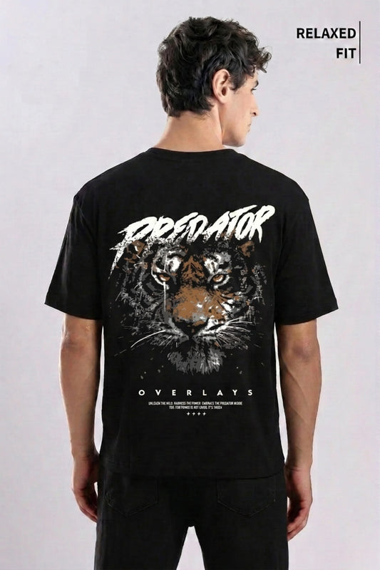 Predator Fury Black Oversized Relaxed Fit T-shirt
