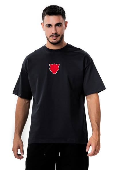 PANTHER DETAIL Oversized Relaxed Fit T-shirt