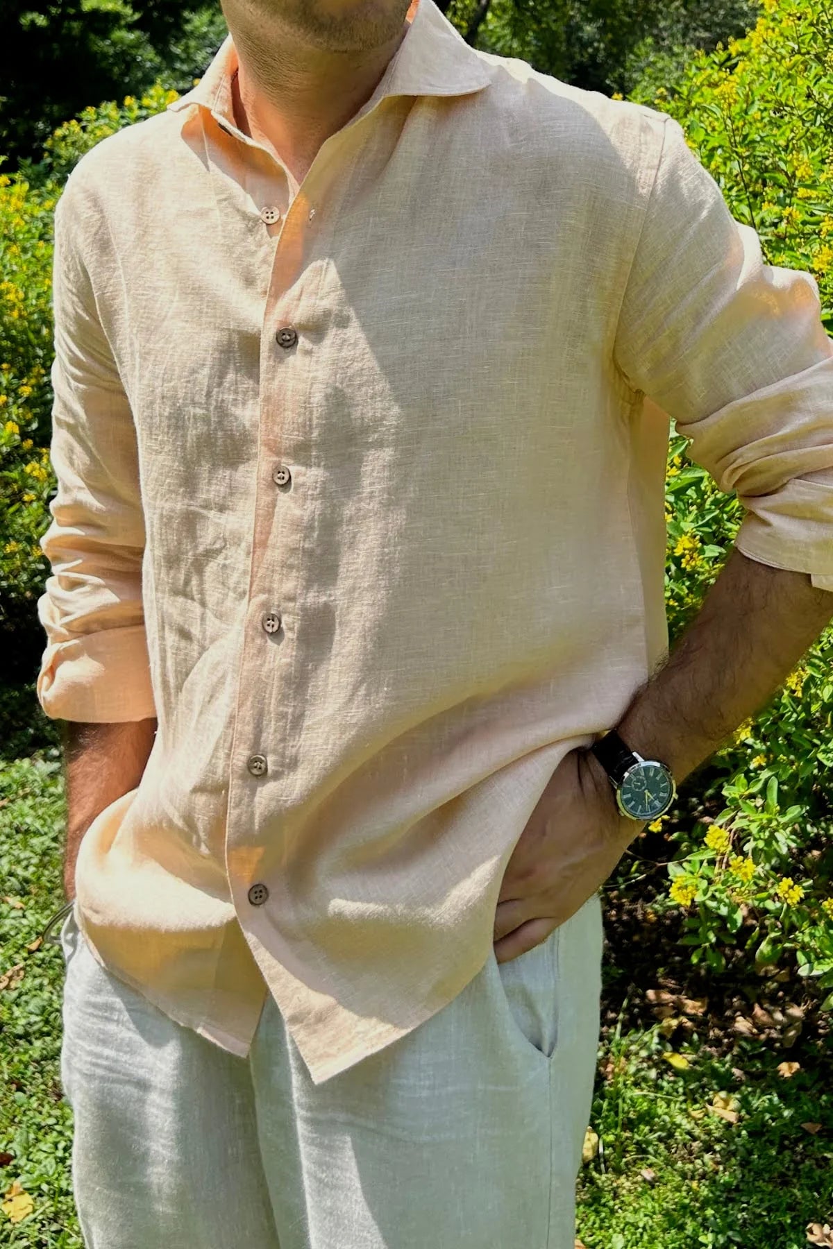 Old Money Linen Shirt (Cream)