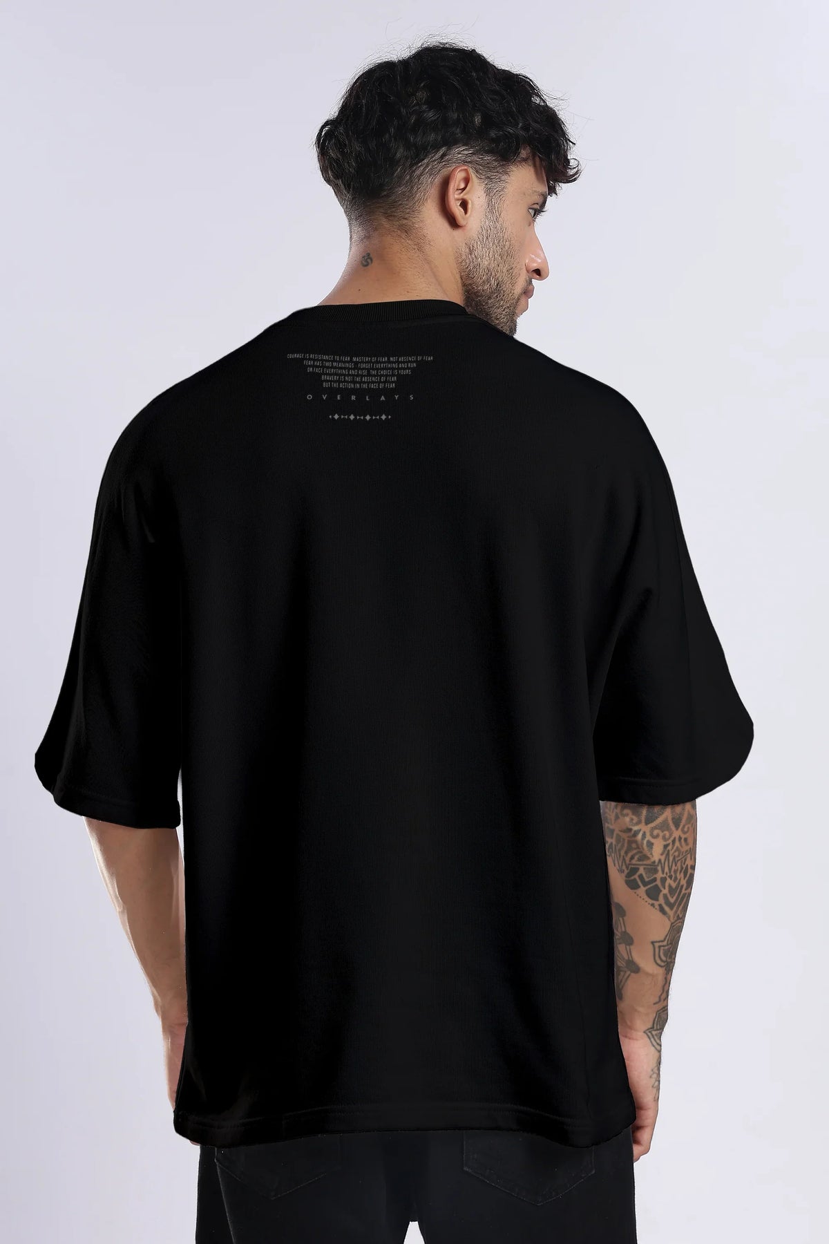 Sprit Wings Oversized Relaxed Fit T-shirt (Black)