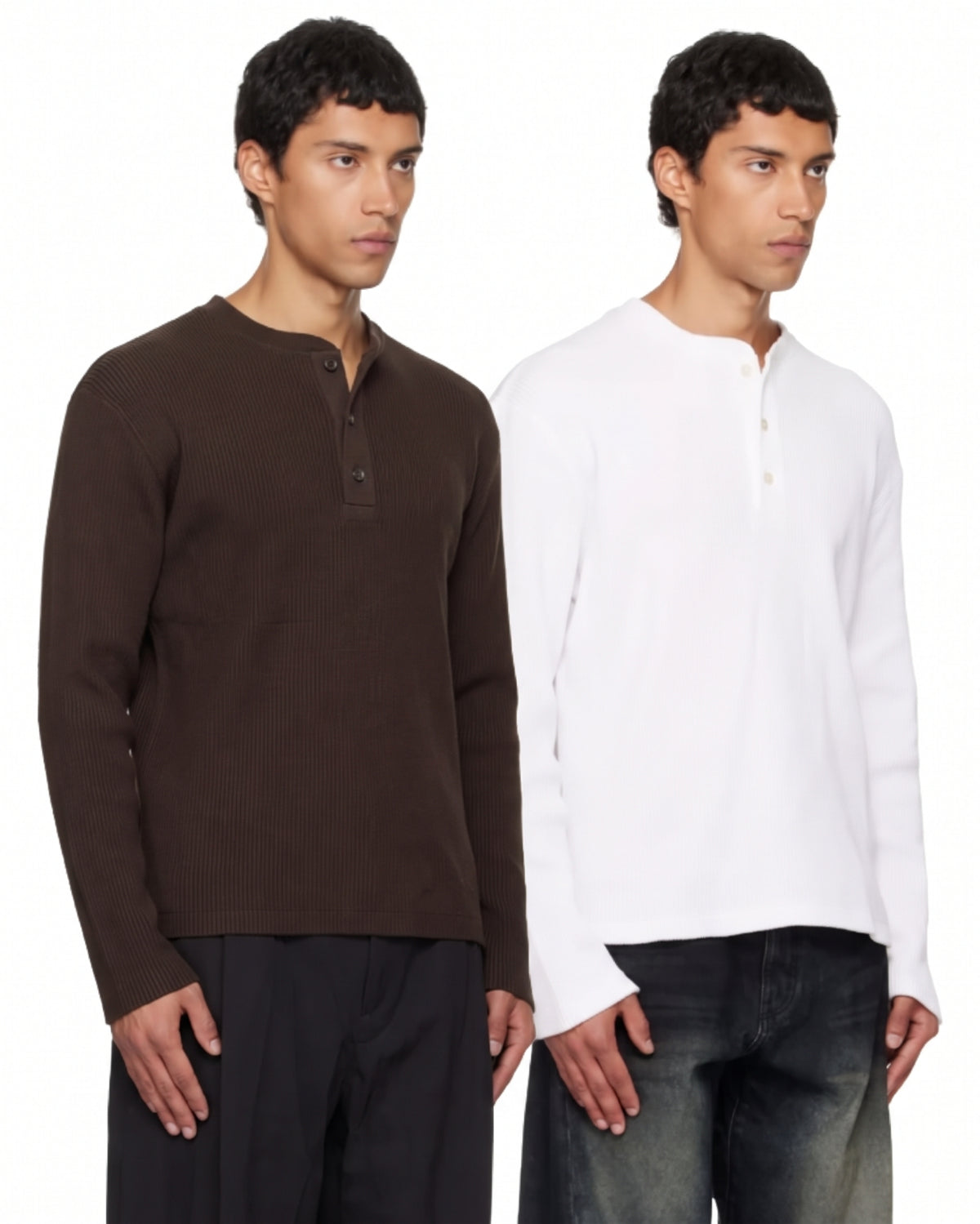 (COFFEE +WHITE) HENLEY COMBO