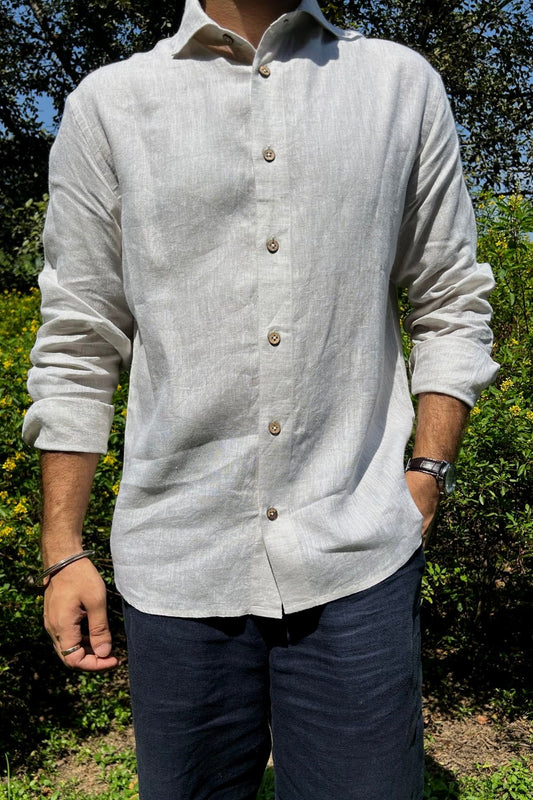 Old Money Linen Shirt (White)
