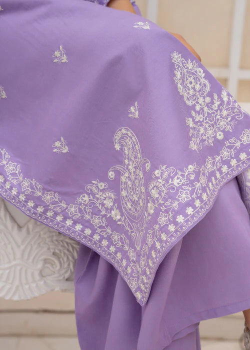 Embroidered Soft Cotton Pakitani Set in [Levender]