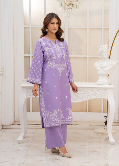 Embroidered Soft Cotton Pakitani Set in [Levender]